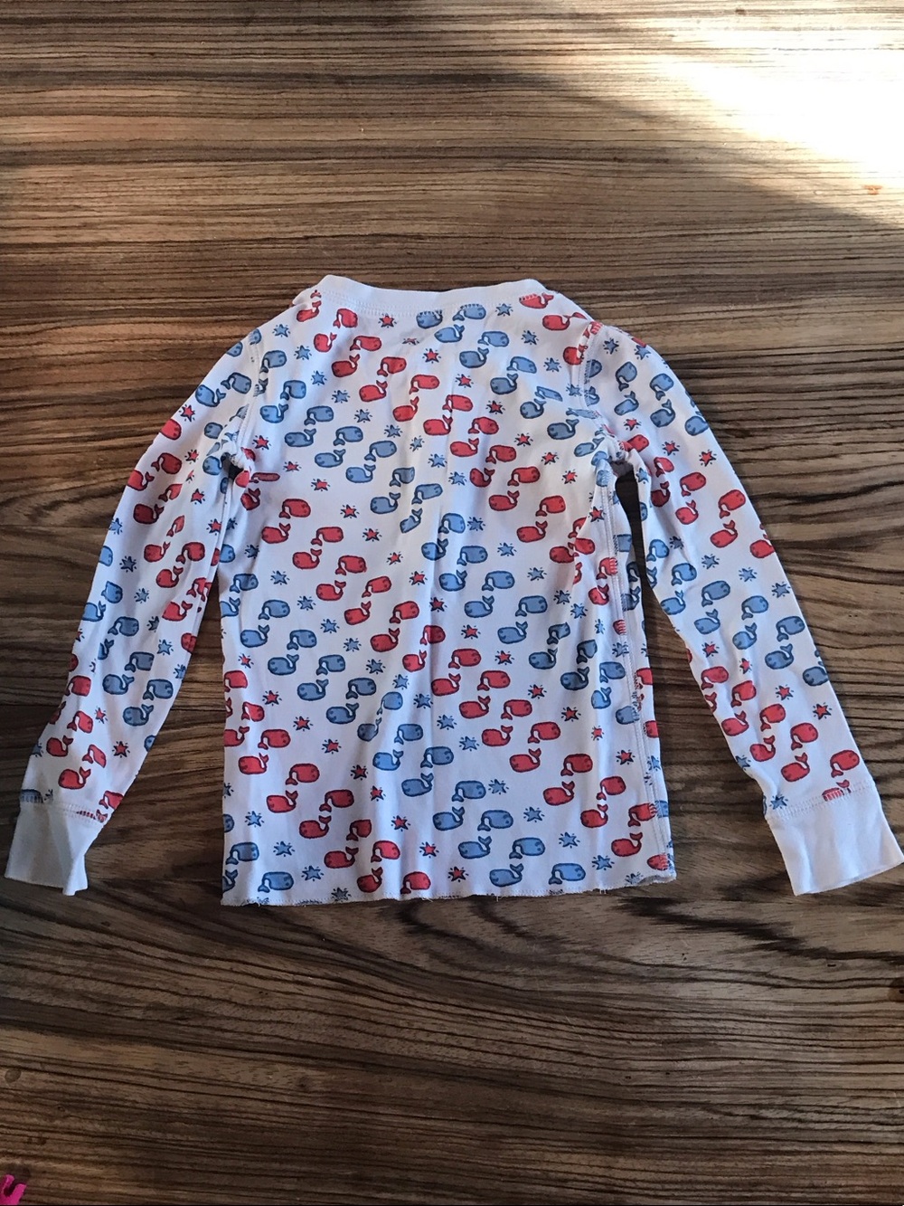 Roller Rabbit Kids White Pajama set with Blue and Red Whale Print - Picture 2 of 6